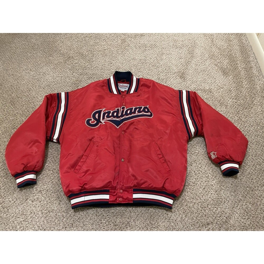 VTG 90’s Cleveland Indians Satin Bomber Starter jacket Sz Men’s XL MLB BASEBALL